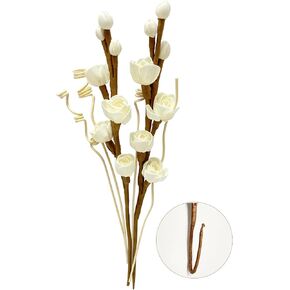 Reed Diffuser Sticks, Reed Diffuser Set,White Rose Wood Flower, Flower Reed Diffuser Sticks, Reed Diffuser for Home, for Bedroom, Office Bathroom Shelf Decor
