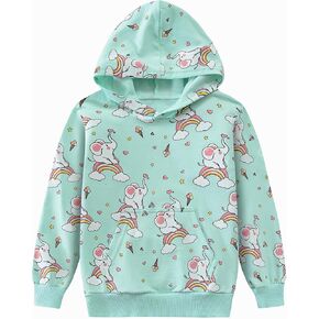 Girls Hoodies Kids Dinosaur Sweatshirt Lightweight Long Sleeve Pullover Top Toddler Hooded Shirt Winter Outwear 1-7T