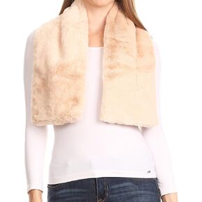 Sakkas Malen Long Rectangle Faux Fur Warm Soft Furry Wrap Around Loophole Scarf