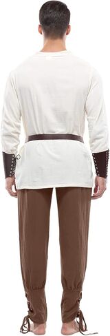 Mens Pirate Renaissance Costume Set Pirate Shirt Sleeve Medieval Viking Gothic Celtic Pirate Vest for Men in Saudi Arabia