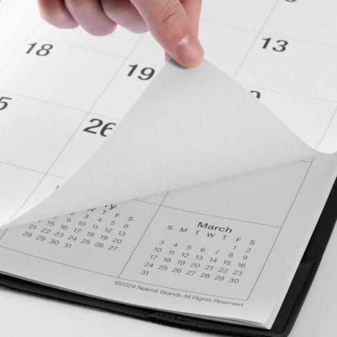 Nekmit Desk Calendar 2025-2026, Large Print Desk Calendar 2025-2026 with Desktop Mat, 21" x 16.5", Runs From January 2025 to June 2026, Big Calendar for Home and Office, Black (Black(JAN 2025 - JUN 2026)) in Kuwait