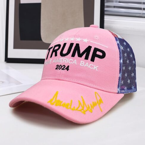 Trump 2024 Make America Great Again Hat Take America Back Hat with USA Flag Embroidery Adjustable Mesh Baseball Cap in Saudi Arabia