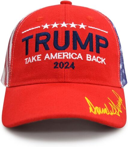 Trump 2024 Make America Great Again Hat Take America Back Hat with USA Flag Embroidery Adjustable Mesh Baseball Cap in Saudi Arabia
