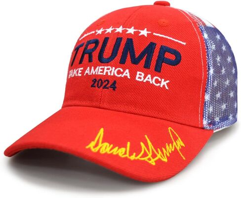 Trump 2024 Make America Great Again Hat Take America Back Hat with USA Flag Embroidery Adjustable Mesh Baseball Cap in Saudi Arabia