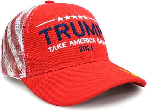 Trump 2024 Make America Great Again Hat Take America Back Hat with USA Flag Embroidery Adjustable Mesh Baseball Cap in Saudi Arabia