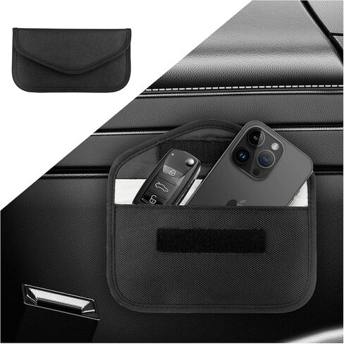 2PCS Car Faraday Bags for Phone,Faraday Key Fob Protector Blocking Electromagnetic Signals Against Thief&Interference,Multipurpose Car Accessories Faraday Punch with Key Protection in Saudi Arabia