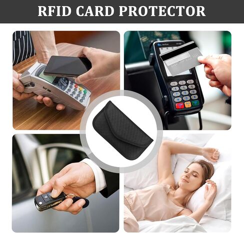 2PCS Car Faraday Bags for Phone,Faraday Key Fob Protector Blocking Electromagnetic Signals Against Thief&Interference,Multipurpose Car Accessories Faraday Punch with Key Protection in Saudi Arabia