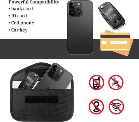 2PCS Car Faraday Bags for Phone,Faraday Key Fob Protector Blocking Electromagnetic Signals Against Thief&Interference,Multipurpose Car Accessories Faraday Punch with Key Protection in Saudi Arabia