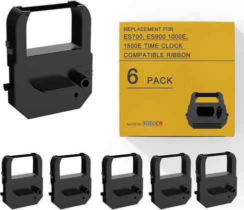 Compatible ES700 Time Clock Ribbon Replacement for Lathem 100E, 900E, 1000E, 1500E, 1600E, 5000EP, 7000E, 7500E, LT5000, VIS6011 and Acroprint ES700, ES900, 39-0121-000 Black (2 Pack) in Saudi Arabia