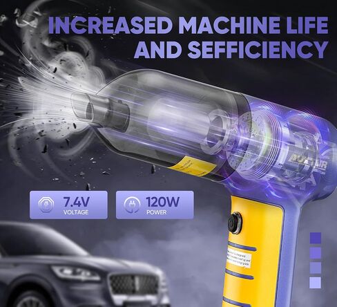 Car Vacuum Cleaner High Power|3 in 1 Portable Cordless Handheld Vacuum|15000PA Brushless Motor|Super Suction Mini Car Vacuum with Super Endurance for Car and Home in Kuwait
