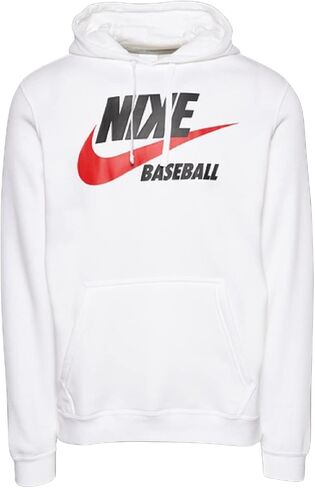 سويت شيرت بغطاء للرأس من الصوف للرجال من Nike Baseball Club (AS1، ألفا، L، عادي، عادي، أبيض/أحمر جامعي، كبير) in Saudi Arabia