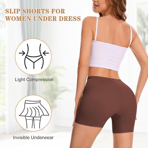 Womens Seamless Shaping Boyshorts Panties Tummy Control Underwear Slip Shorts Under Dress Shapewear Shorts in Kuwait