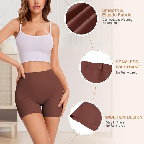 Womens Seamless Shaping Boyshorts Panties Tummy Control Underwear Slip Shorts Under Dress Shapewear Shorts in Kuwait