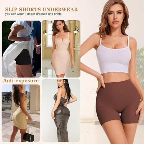 Womens Seamless Shaping Boyshorts Panties Tummy Control Underwear Slip Shorts Under Dress Shapewear Shorts in Kuwait