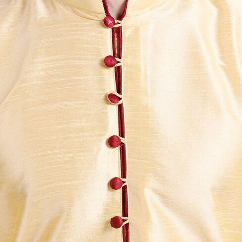 Maple Clothing Art Silk Men's Kurta Pajama Set Indian Wedding Party Wear in Kuwait