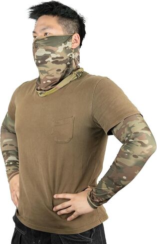 LOOGU Sun Protection Cooling Arm Sleeves UPF 50+ Ice Silk Neck Gaiter Camo All Weather Hunting Fishing Hiking Cycling in Saudi Arabia