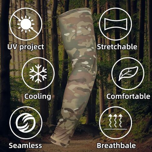 LOOGU Sun Protection Cooling Arm Sleeves UPF 50+ Ice Silk Neck Gaiter Camo All Weather Hunting Fishing Hiking Cycling in Saudi Arabia