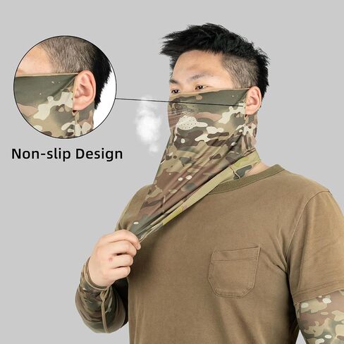 LOOGU Sun Protection Cooling Arm Sleeves UPF 50+ Ice Silk Neck Gaiter Camo All Weather Hunting Fishing Hiking Cycling in Saudi Arabia