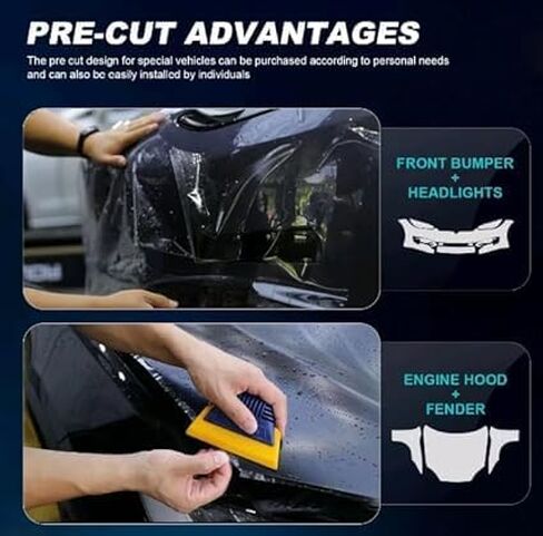 for Tesla Model Y 2020-2023 PPF Precut Gloss Clear 8.5Mil Car Paint Protective Film Self Healing TPU HD Film Scratch Protector Exterior Accessories (Front Bars + Headlights 7Pcs) in Saudi Arabia
