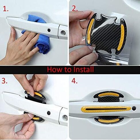 ملصقات عاكسة لمقبض باب السيارة من WindCar، مقبض باب تلقائي عالمي، غطاء حماية للخدش، وسادة غشاء واقية مع شرائط عاكسة للسلامة، 8 عبوات (اللون الأزرق) in Kuwait