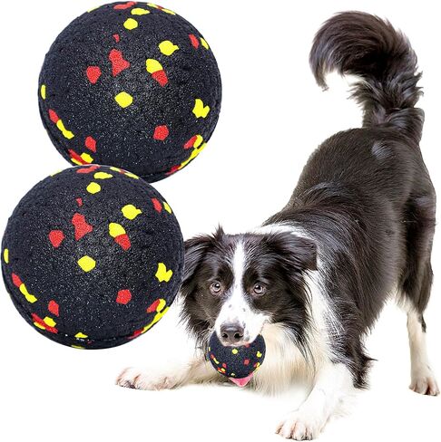 Dog Balls Toys for Aggressive Chewers, Indestructible Durable Bouncy Floating Balls for Dogs to Fetch, Durable Solid Rubber Ball for Training Dog(4 PCS) in Saudi Arabia