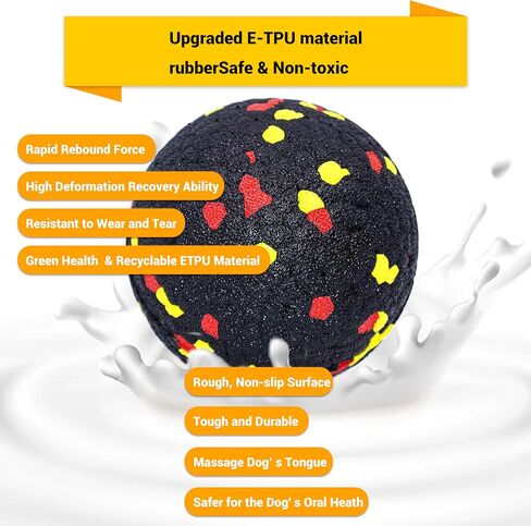 Dog Balls Toys for Aggressive Chewers, Indestructible Durable Bouncy Floating Balls for Dogs to Fetch, Durable Solid Rubber Ball for Training Dog(4 PCS) in Saudi Arabia