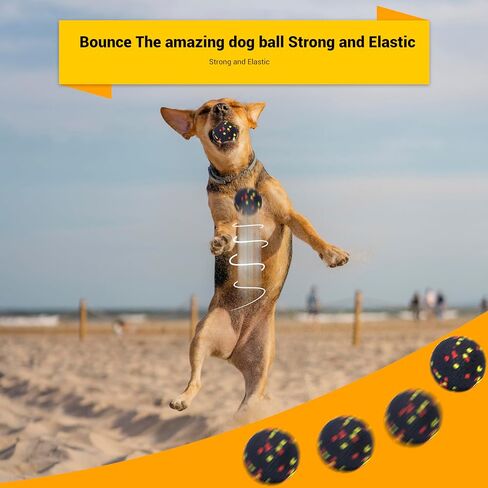 Dog Balls Toys for Aggressive Chewers, Indestructible Durable Bouncy Floating Balls for Dogs to Fetch, Durable Solid Rubber Ball for Training Dog(4 PCS) in Saudi Arabia