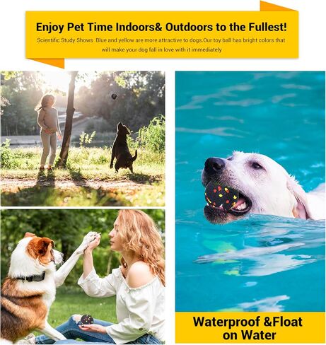 Dog Balls Toys for Aggressive Chewers, Indestructible Durable Bouncy Floating Balls for Dogs to Fetch, Durable Solid Rubber Ball for Training Dog(4 PCS) in Saudi Arabia