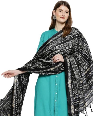 وشاح نسائي حريري مطبوع عليه زهور خالٍ من الخردل in Kuwait