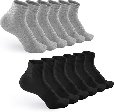 6/12 Pairs Quarter Socks for Women Men - Casual Crew Socks Arch Support Breathable Socks Quarter Socks Unisex in Saudi Arabia