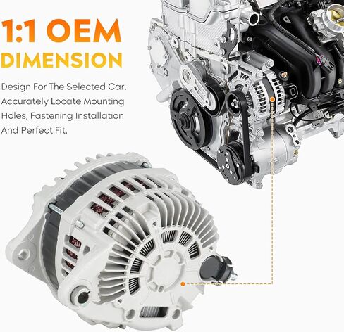 Alternator for V6 3.5L Nissan Altima 2007-2010, Murano 2009-2014, Maxima 2009-2010, Quest 2011-2017, 11341N, 12864, 2104255 in Saudi Arabia
