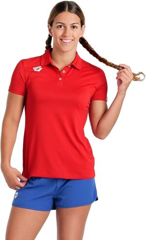 ARENA Women's Team Solid Polo T-Shirt Short Sleeve Active Tee MaxDry Fabric Tailored Fit Athletic Top Gym Exercise Training in Saudi Arabia