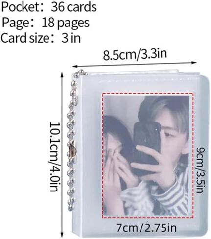 8 Pcs 3 inch Frosting Mini Photo Album- 2.5x3.5 inch Business Credit Card Holders- Small Hanging Photocard Holder - Photo Ornaments for Tree, Card Cases 18Page - 36 Card Pockets Collection Album Bulk in Kuwait