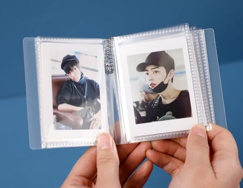 8 Pcs 3 inch Frosting Mini Photo Album- 2.5x3.5 inch Business Credit Card Holders- Small Hanging Photocard Holder - Photo Ornaments for Tree, Card Cases 18Page - 36 Card Pockets Collection Album Bulk in Kuwait