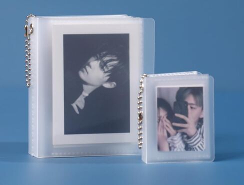 8 Pcs 3 inch Frosting Mini Photo Album- 2.5x3.5 inch Business Credit Card Holders- Small Hanging Photocard Holder - Photo Ornaments for Tree, Card Cases 18Page - 36 Card Pockets Collection Album Bulk in Kuwait