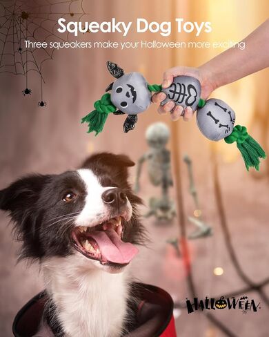 Halloween Dog Toys, Funny Squeaky Dog Toys, Plush Stuffed Dog Toys for Small Medium Large Dogs, Puppy Chew Toys for Teething, Dog Rope Toys, Dog Toys for Boredom, Entertaining - Bat in Saudi Arabia