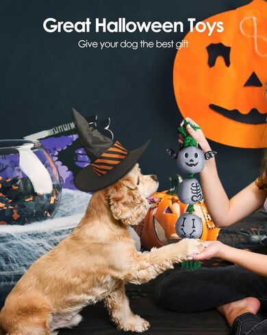 Halloween Dog Toys, Funny Squeaky Dog Toys, Plush Stuffed Dog Toys for Small Medium Large Dogs, Puppy Chew Toys for Teething, Dog Rope Toys, Dog Toys for Boredom, Entertaining - Bat in Saudi Arabia
