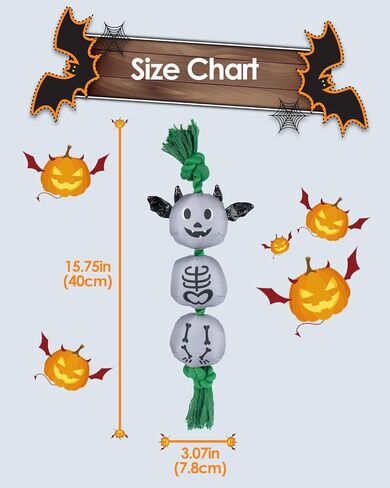 Halloween Dog Toys, Funny Squeaky Dog Toys, Plush Stuffed Dog Toys for Small Medium Large Dogs, Puppy Chew Toys for Teething, Dog Rope Toys, Dog Toys for Boredom, Entertaining - Bat in Saudi Arabia