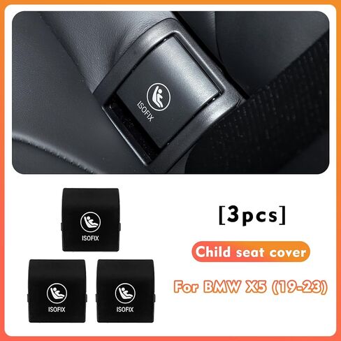 غطاء مرساة أمان لمقعد الأطفال الخلفي BMW X5 G05 بديل غطاء ISOFIX، متوافق مع غطاء مزلاج مقعد BMW 2019-2023 52207499786 أسود قطعة واحدة in Kuwait