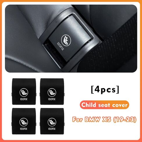 غطاء مرساة أمان لمقعد الأطفال الخلفي BMW X5 G05 بديل غطاء ISOFIX، متوافق مع غطاء مزلاج مقعد BMW 2019-2023 52207499786 أسود قطعة واحدة in Kuwait