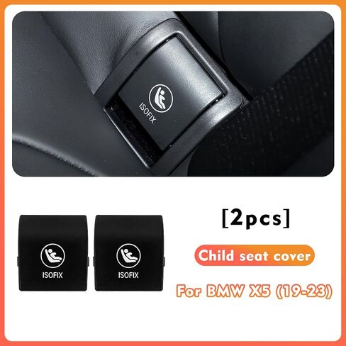 غطاء مرساة أمان لمقعد الأطفال الخلفي BMW X5 G05 بديل غطاء ISOFIX، متوافق مع غطاء مزلاج مقعد BMW 2019-2023 52207499786 أسود قطعة واحدة in Kuwait