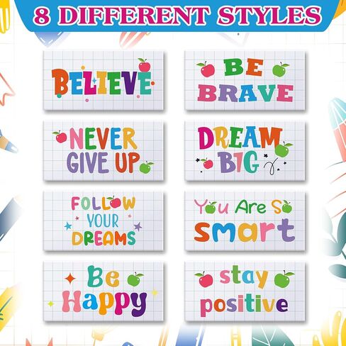 100 Pcs Inspirational Pencil Erasers Bulk for Kids Fun Motivational Eraser School Supplies Back to School Office Supplies for Classroom Office Teacher Artists (Lovely) in Kuwait
