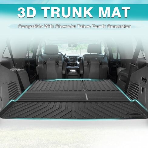 بطانة Mixsuper Cargo لسيارة شيفروليه تاهو 2015-2020، حصيرة صندوق السيارة لملحقات Chevy Tahoe بطانة حقيبة السيارة الخلفية باللون الأسود in Kuwait