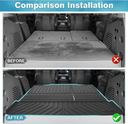 بطانة Mixsuper Cargo لسيارة شيفروليه تاهو 2015-2020، حصيرة صندوق السيارة لملحقات Chevy Tahoe بطانة حقيبة السيارة الخلفية باللون الأسود in Kuwait