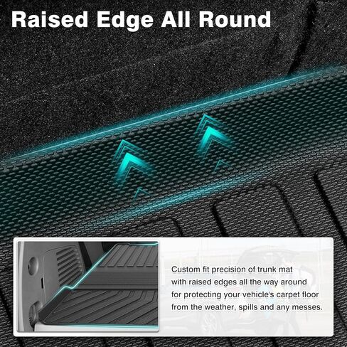 بطانة Mixsuper Cargo لسيارة شيفروليه تاهو 2015-2020، حصيرة صندوق السيارة لملحقات Chevy Tahoe بطانة حقيبة السيارة الخلفية باللون الأسود in Kuwait