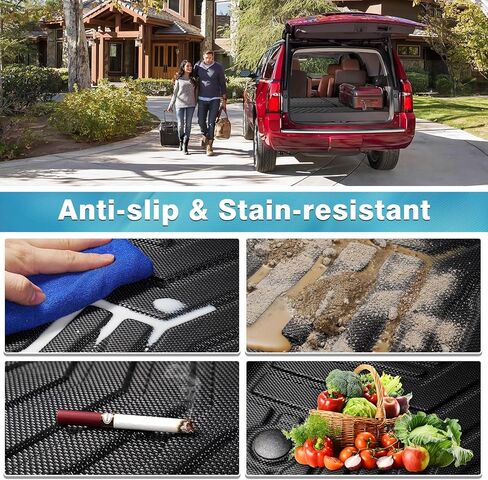 بطانة Mixsuper Cargo لسيارة شيفروليه تاهو 2015-2020، حصيرة صندوق السيارة لملحقات Chevy Tahoe بطانة حقيبة السيارة الخلفية باللون الأسود in Kuwait