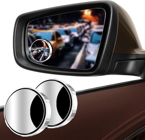 Blind Spot Mirrors 2 Pack, Suction Cup Car Convex Blind Spot Mirror, 360° Wide Angle HD Car Side View Blindspot Mirror, Automotive Exterior Accessories Rear View Mirror for Car SUV Truck (White) in Saudi Arabia