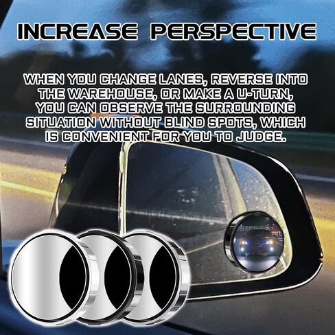 Blind Spot Mirrors 2 Pack, Suction Cup Car Convex Blind Spot Mirror, 360° Wide Angle HD Car Side View Blindspot Mirror, Automotive Exterior Accessories Rear View Mirror for Car SUV Truck (White) in Saudi Arabia