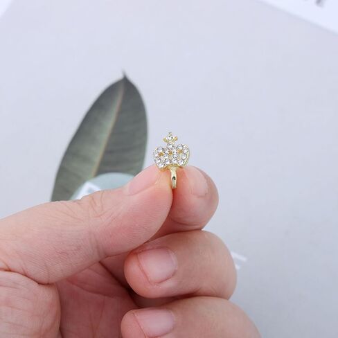 Vintage Crystal Crown Nose Ring Rhinestone Crown Nose Cuff Cz Copper African Nose Ring Fake Non Pierced Nose Ring Jewelry for Women in Saudi Arabia