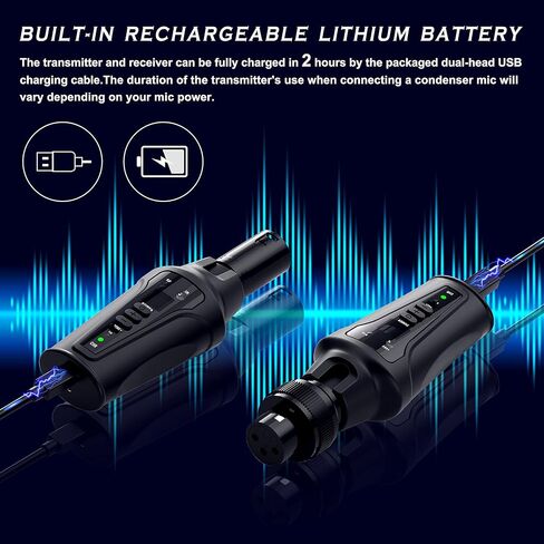 Wireless Guitar System, KIMAFUN 2.4GHz Wireless Rechargeable Digital Guitar Transmitter and Receiver for Electric Guitar, Bass, Violin, Electronic Drums, G207 in Kuwait